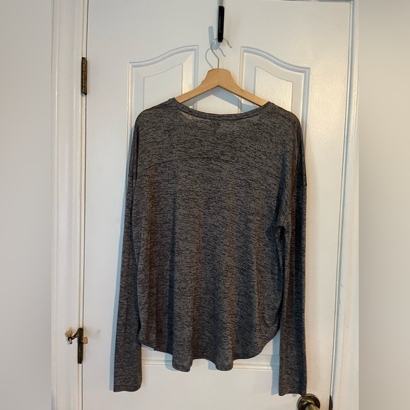 Vince | Metallic Gunmetal Gray Longsleeve Pocket Heather Longsleeve Top Large - Picture 5 of 10